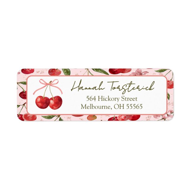 Cherry Sweet return address label Returadress Etikett (Framsidan)