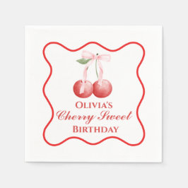 Cherry Sweet Rosa Bow Gingham Pappersservett