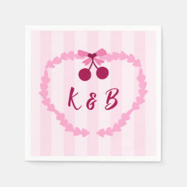 Cherry Sweet Rosa Bröllopsdusch Servetter