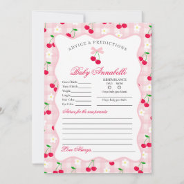 Cherry Sweet Rosa Coquette Advice för Baby Card Inbjudningar