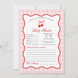 Cherry Sweet Rosa Coquette Advice för Baby Card Inbjudningar