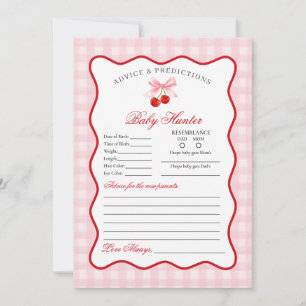 Cherry Sweet Rosa Coquette Advice för Baby Card Inbjudningar