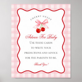 Cherry Sweet Rosa Coquette Bow Advice for Baby Poster