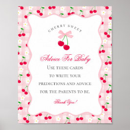 Cherry Sweet Rosa Coquette Bow Advice for Baby Poster