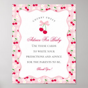 Cherry Sweet Rosa Coquette Bow Advice for Baby Poster