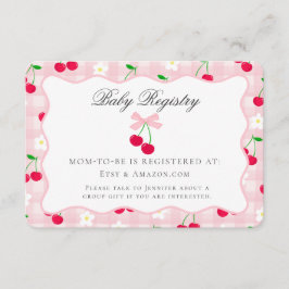 Cherry Sweet Rosa Coquette Bow Baby registerkort Tilläggskort