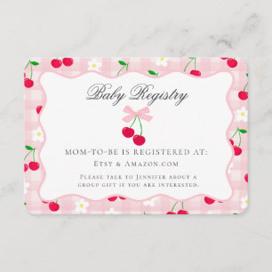 Cherry Sweet Rosa Coquette Bow Baby registerkort Tilläggskort