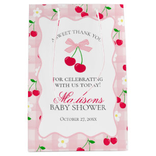Cherry Sweet Rosa Coquette Bow Baby Shower-favorit