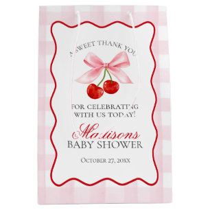 Cherry Sweet Rosa Coquette Bow Baby Shower-favorit
