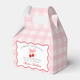 Cherry Sweet Rosa Coquette Bow Birthday Favor Box Presentaskar