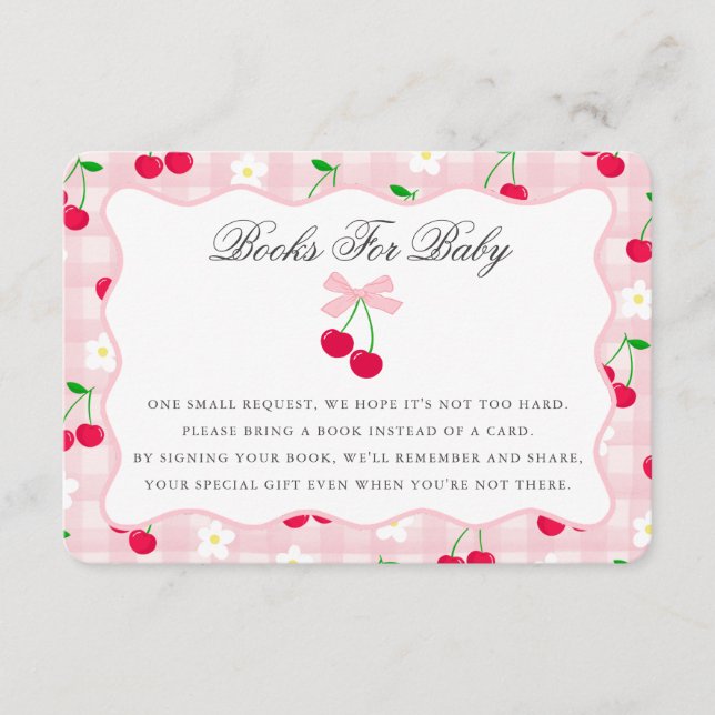 Cherry Sweet Rosa Coquette Bow Bokar för Baby Card Tilläggskort (Framsida)