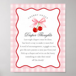 Cherry Sweet Rosa Coquette Bow Diaper Thouaper Poster
