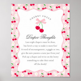 Cherry Sweet Rosa Coquette Bow Diaper Thouaper Poster