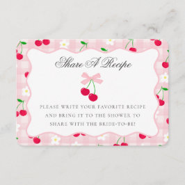 Cherry Sweet Rosa Coquette Bow  ett receptkort Tilläggskort
