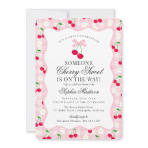 Cherry Sweet Rosa Coquette Bow Gingham Baby Shower