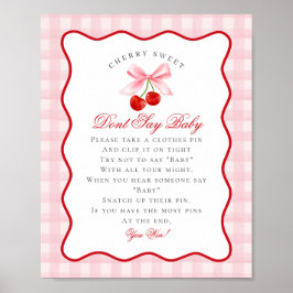 Cherry Sweet Rosa Coquette Bow säger Baby Sign Poster