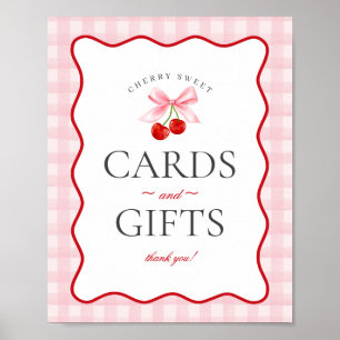 Cherry Sweet Rosa Coquette Gingham Cards & Gifts Poster