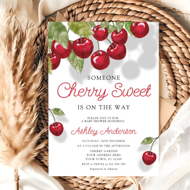 Cherry Sweet Theme Baby Shower Inbjudningar (Skapare uppladdad)