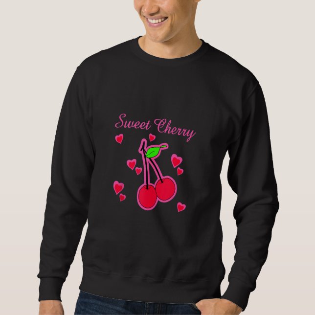 Cherry Sweet Twin Älskare for Women & Girl Lång Ärmad Tröja (Framsida)