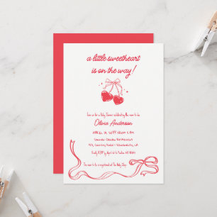 Cherry sweetheart Baby Shower-inbjudan Inbjudningar