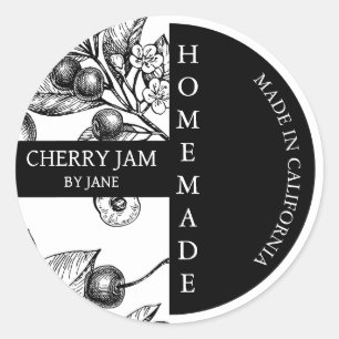 Cherry Sylt Sketch Modern Business Label Runt Klistermärke