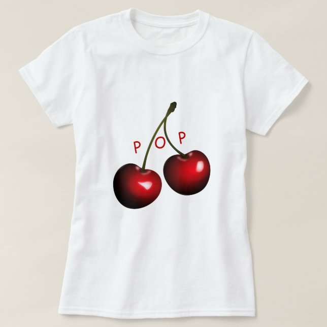 Cherry T-Shirt Funny - Pop Me - Anpassningsbar Tex (Design framsida)