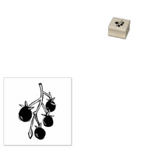 Cherry Tomatis Plant  Rustic Lino-cut