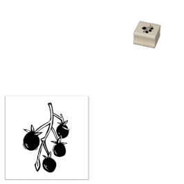 Cherry Tomatis Plant  Rustic Lino-cut Stämpel