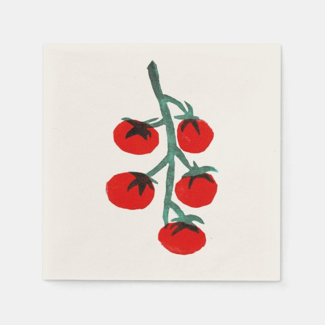 Cherry Tomato Italiana Summer Cocktail Napkins Pappersservett (Framsidan)