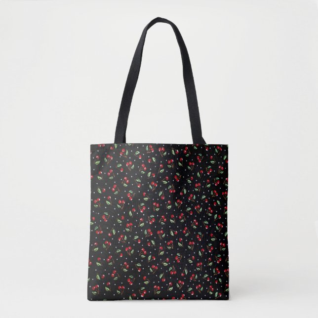 Cherry Tote Bag Tygkasse (Framsida)