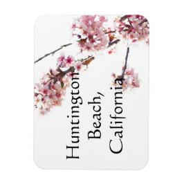 Cherry träd i bloom Huntington Beach, Kalifornien Magnet
