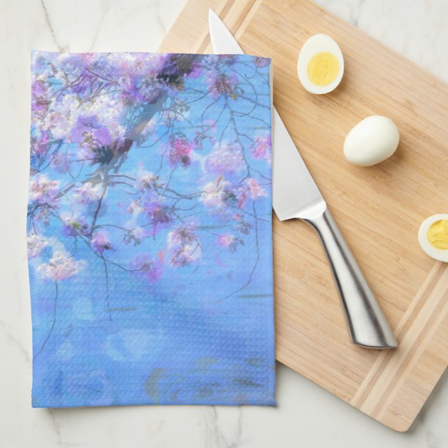 Cherry Träd Photo Painting Kitchen Towel Kökshandduk (Vikt i Fjärdedel)
