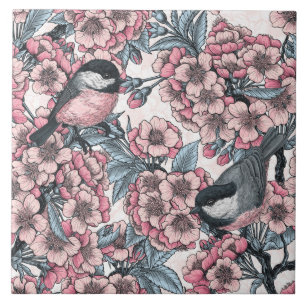 Cherry-trädgård Kakelplatta