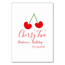 Cherry two 2nd birthday red cherry kids simple  bordsnummer