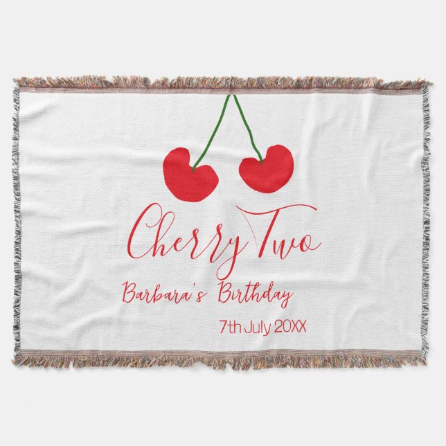 Cherry two 2nd birthday red cherry kids simple  filt (Framsidan)