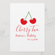 Cherry two 2nd birthday red cherry kids simple