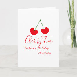 Cherry two 2nd birthday red cherry kids simple  kort