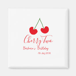 Cherry two 2nd birthday red cherry kids simple  magnet