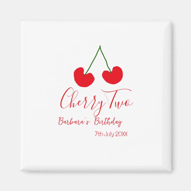 Cherry two 2nd birthday red cherry kids simple  magnet (Framsidan)
