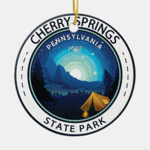 Cherry Vår State Park Pennsylvania Badge Julgransprydnad Keramik