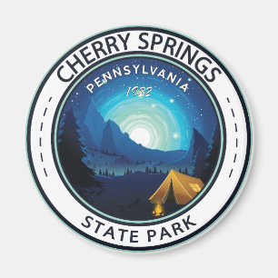 Cherry Vår State Park Pennsylvania Badge Magnet
