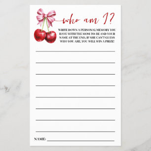 Cherry Vem jag är, babbladdare Game Card Flyer