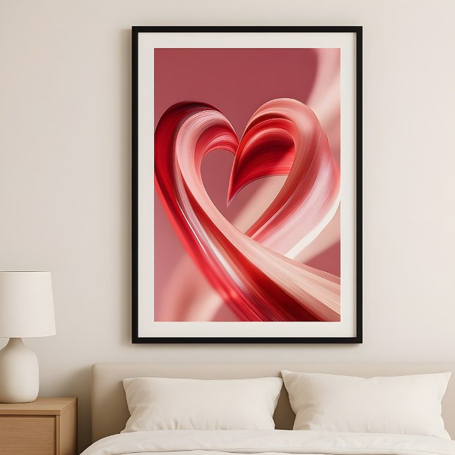 Cherry Vibes Heart Swirl–Modern Love Abstract Art  Poster (Skapare uppladdad)