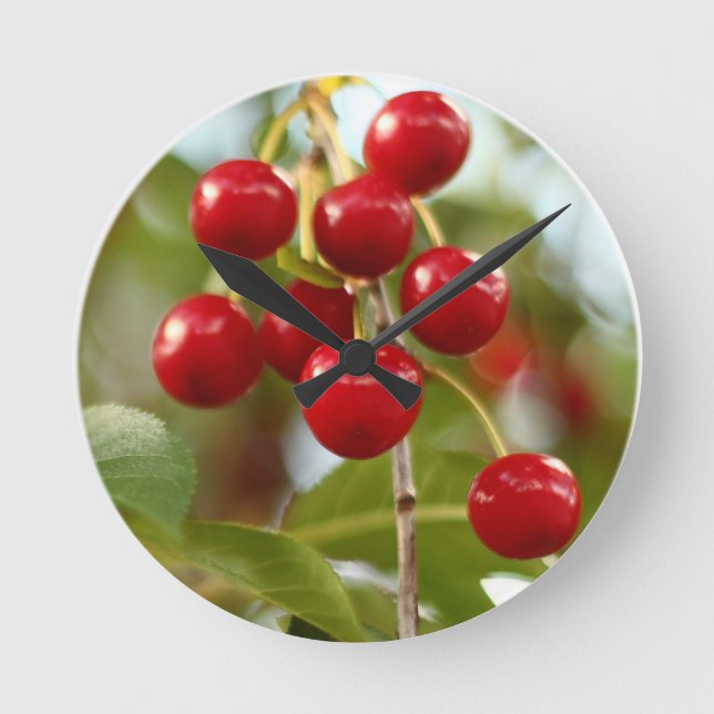 Cherry Wall Clock Rund Klocka (Framsida)