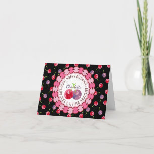 Cherry Watercolor Birthday Kort