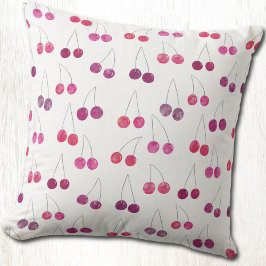 Cherry Watercolor Cute Fruktig Kudde