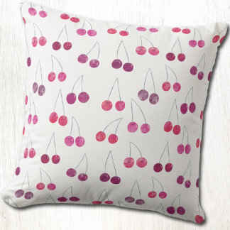 Cherry Watercolor Cute Fruktig Kudde