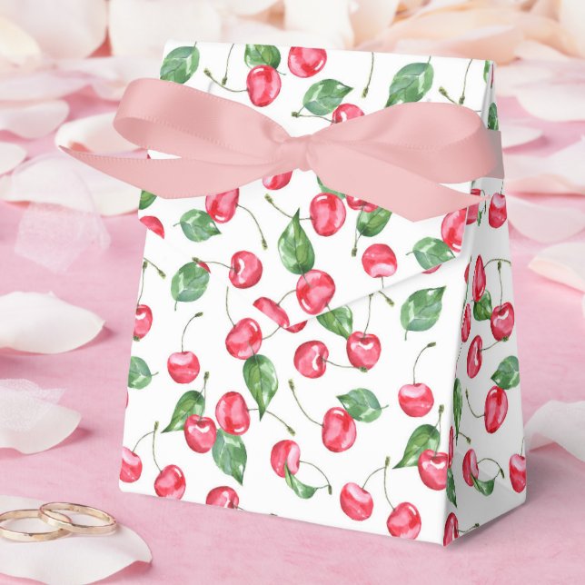 Cherry Watercolor Mönster Presentaskar (Bröllop)
