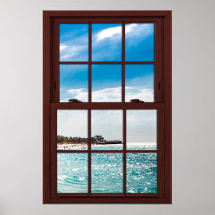 Cherry Wood Bild Caribe View Poster