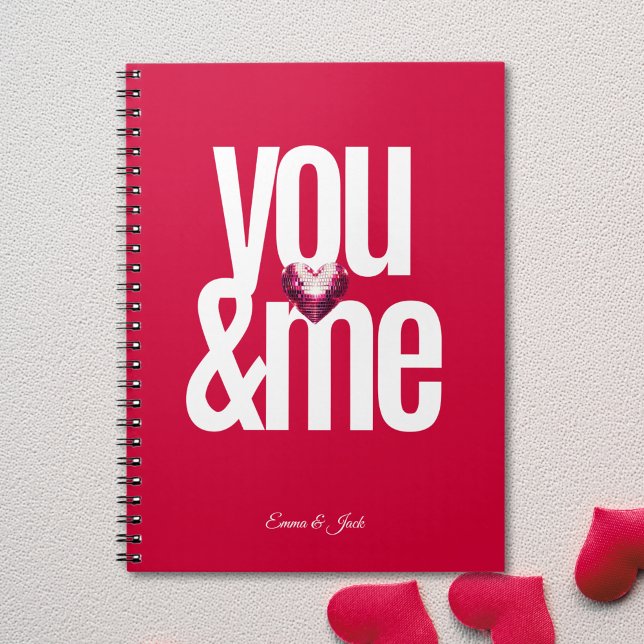 Cherry You & Me Personlig Rosa Valentine Day Anteckningsbok (Cherry You & Me Personalized Pink Valentine's Day Notebook)